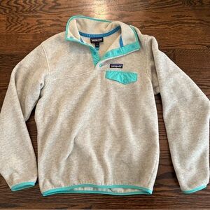 Patagonia Gray Fleece with Teal Trim